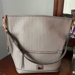 EUC - Dooney Bourke Tote.  Camden Collection.   Previously owned.  Taupe/Grey